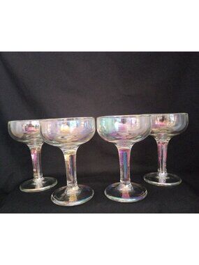 Vintage Iridescent Champagne Glasses 5"5x3"5